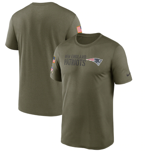 Men's New England Patriots Olive 2022 Salute to Service Legend Team T-Shirt